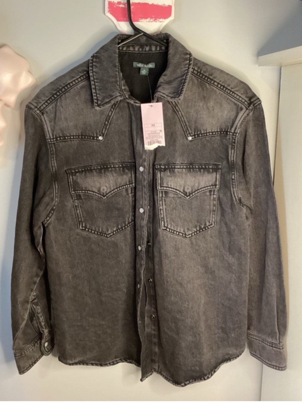 Black Washed Denim Shacket